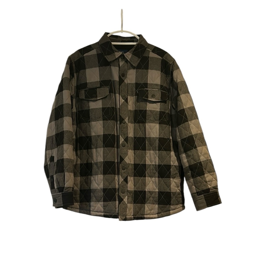 Quilted men’s flannel size large grey
